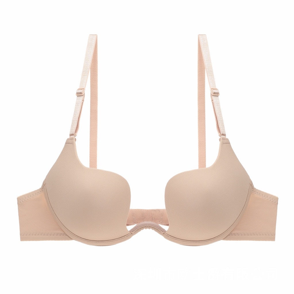 Women's Deep U Multi-Way Push Up Convertible Low Cut Plunge Bra