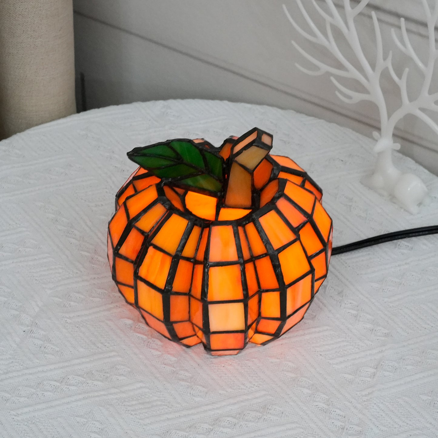 Glass Pumpkin Decoration Halloween Night Light