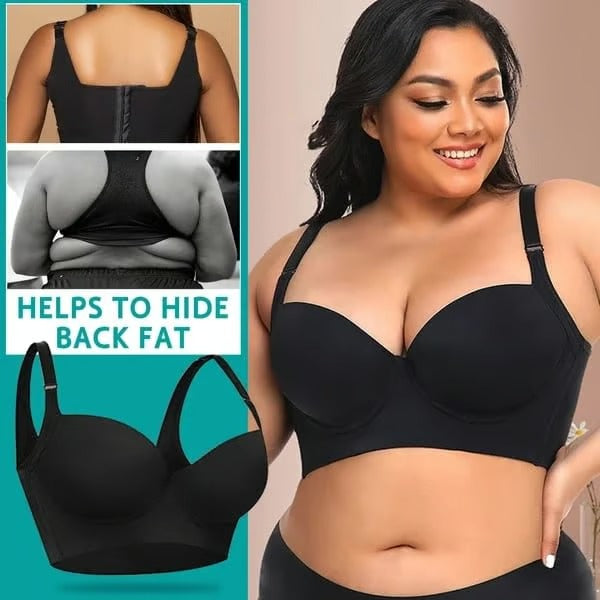 Modischer BH mit eingearbeiteter Shapewear, geraffte Brüste, tiefer V-BH