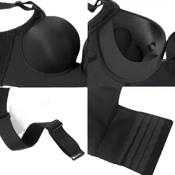 Modischer BH mit eingearbeiteter Shapewear, geraffte Brüste, tiefer V-BH