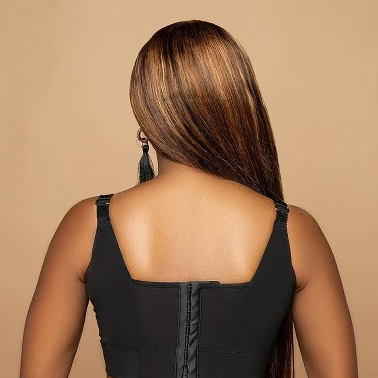 Modischer BH mit eingearbeiteter Shapewear, geraffte Brüste, tiefer V-BH