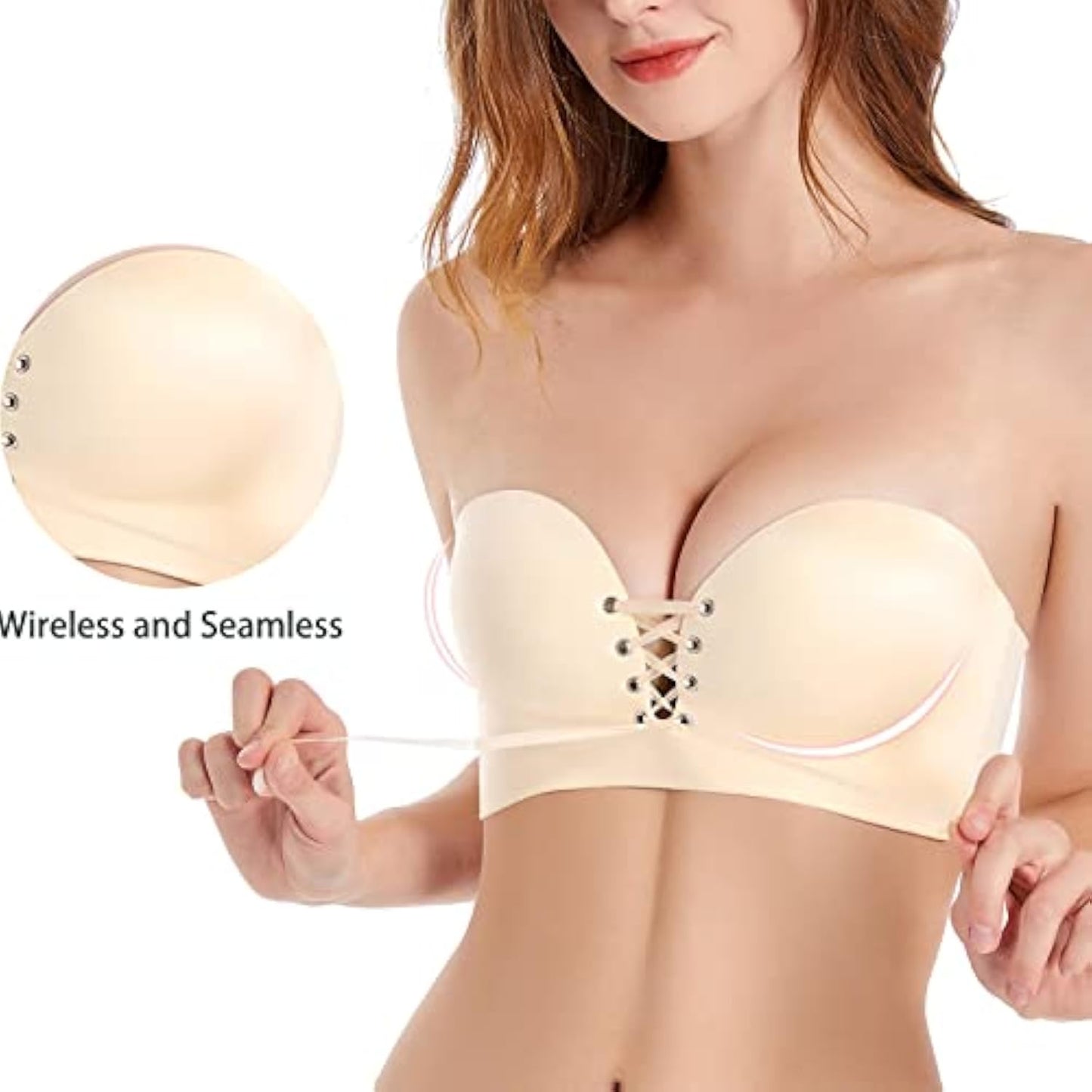 Wireless Seamless Push Up Strapless Bra