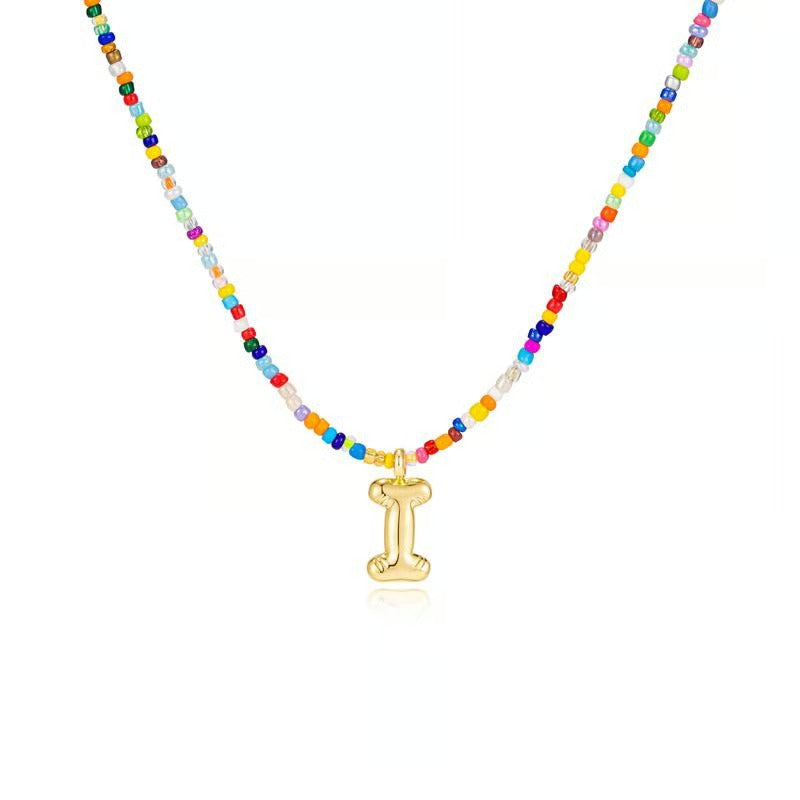 Adjustable Bubble Initials Necklace
