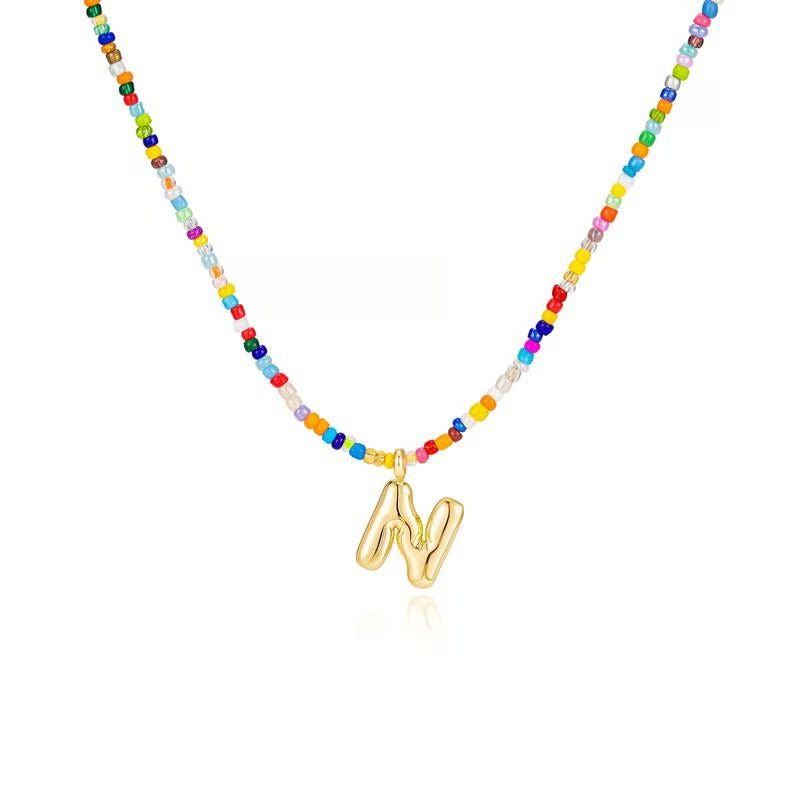 Adjustable Bubble Initials Necklace