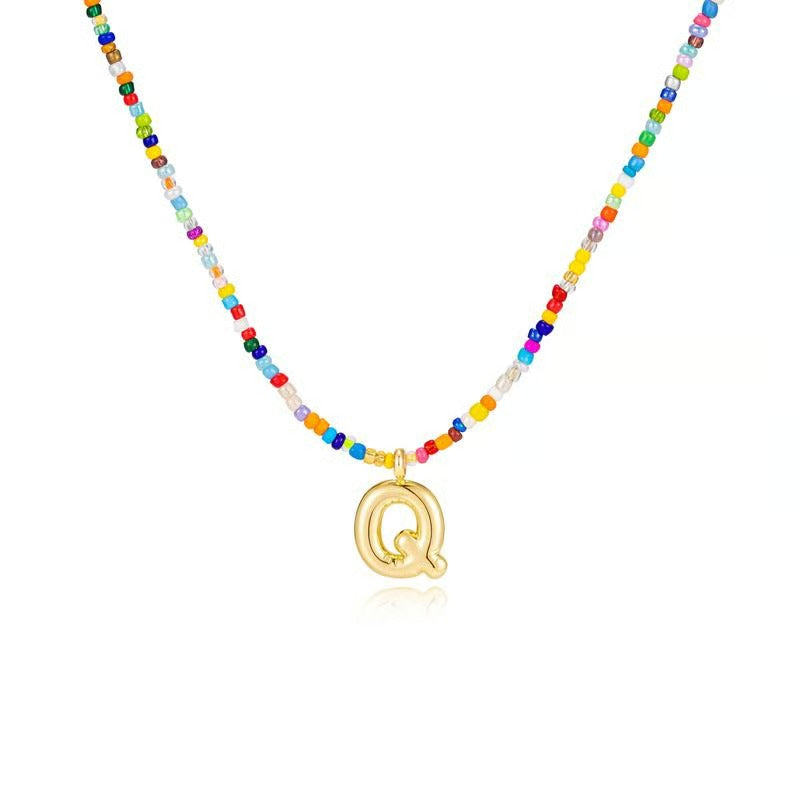 Adjustable Bubble Initials Necklace