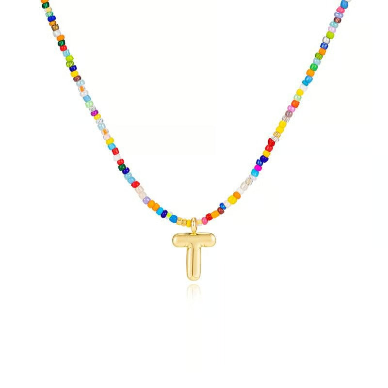 Adjustable Bubble Initials Necklace