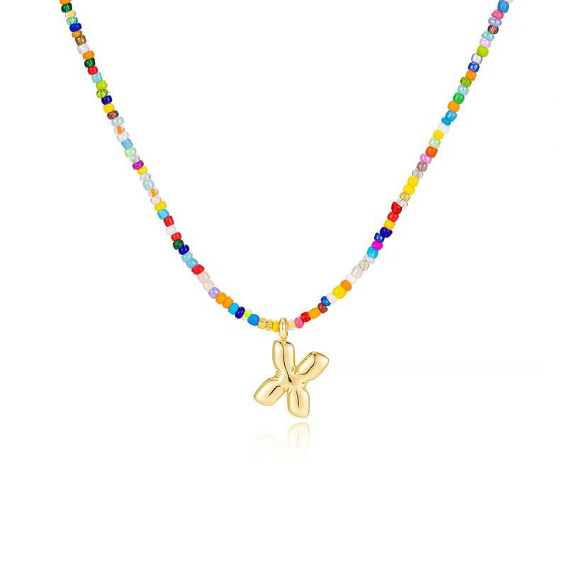 Adjustable Bubble Initials Necklace