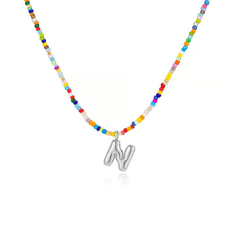 Adjustable Bubble Initials Necklace