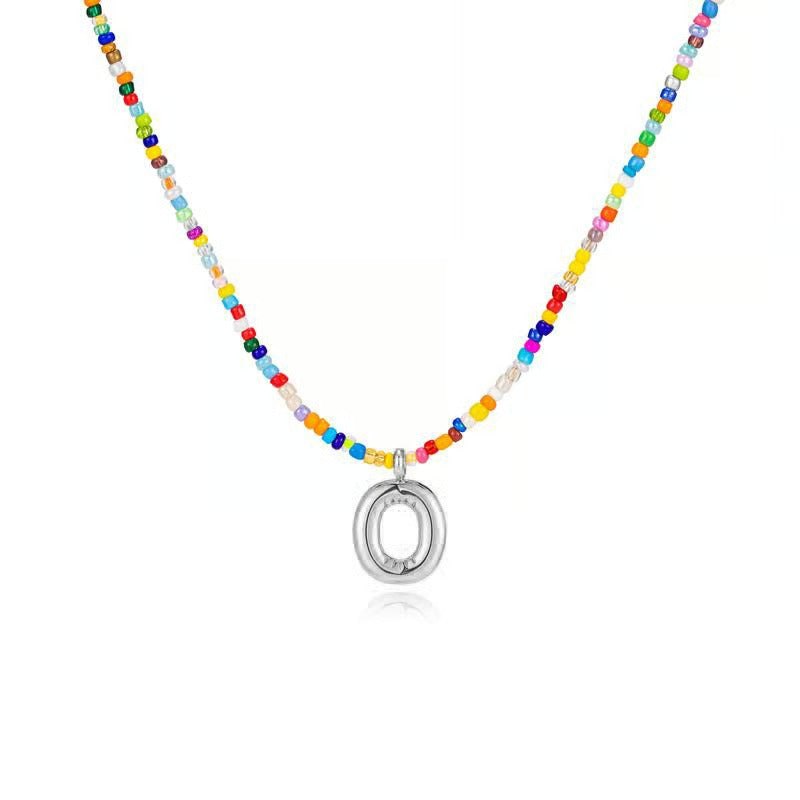 Adjustable Bubble Initials Necklace