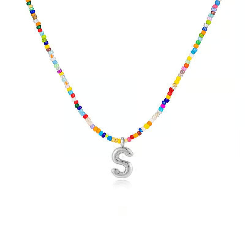 Adjustable Bubble Initials Necklace