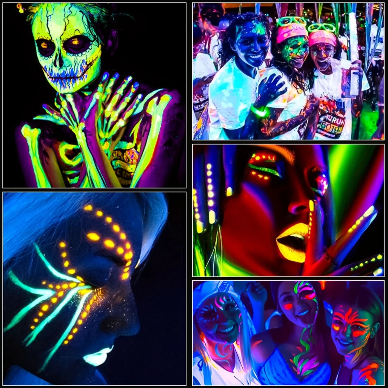 New 12pcs UV Neon Face Body Paint Kit