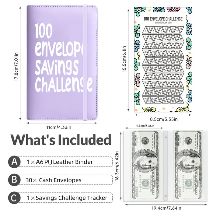 100 Days Money Saving Challenge Coin Envelope BudgetStorage Book