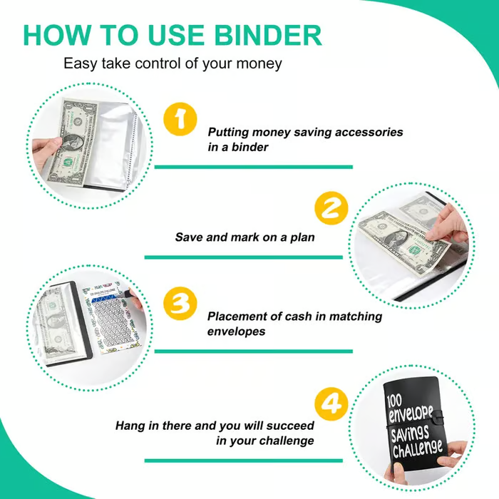 100 Days Money Saving Challenge Coin Envelope BudgetStorage Book