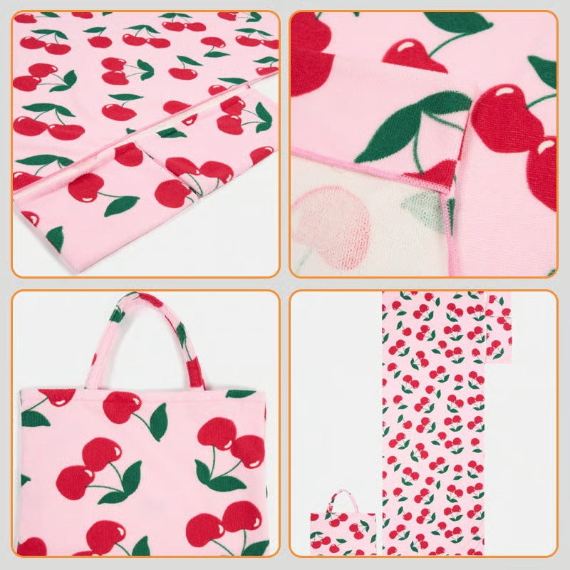 Sun Lounger Towel With Pockets Storage In A Bag