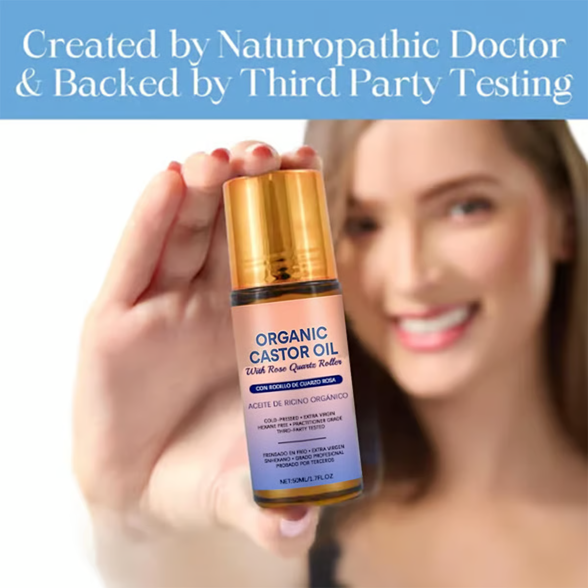 Organic Castor Oil Roll-On - For Radiant Skin, Lush Hair & Relaxation