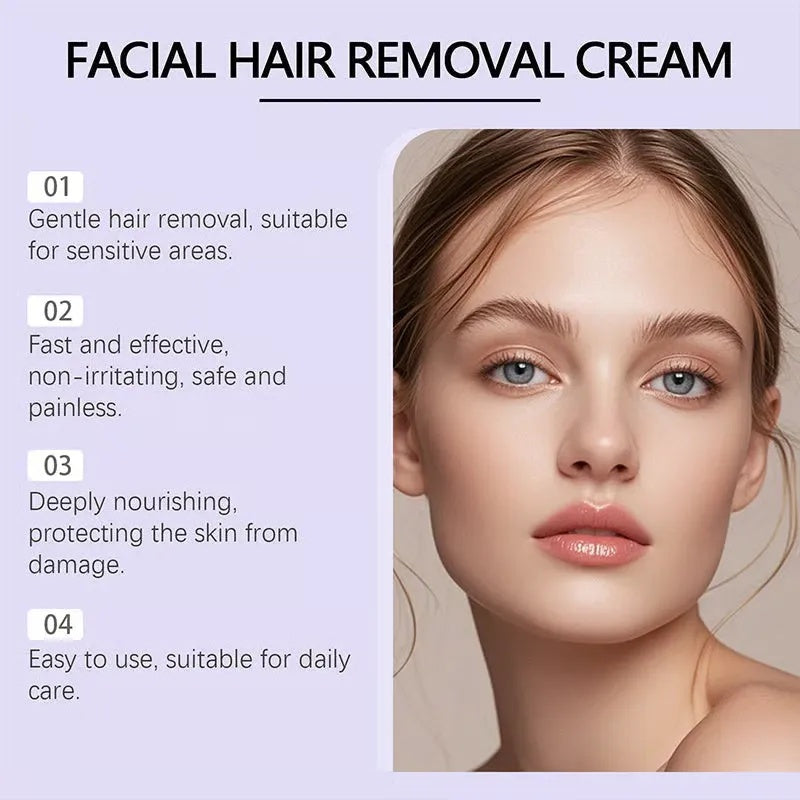 Gentle And Painless Facial Hair Removal Cream
