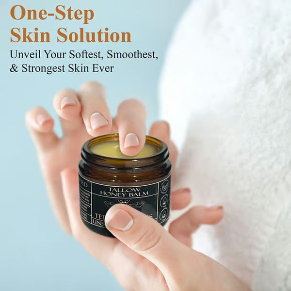Organic Grass-Fed Beef Tallow Balm With Raw Honey