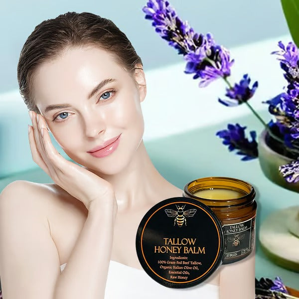 Organic Grass-Fed Beef Tallow Balm With Raw Honey