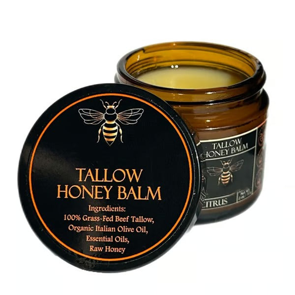 Organic Grass-Fed Beef Tallow Balm With Raw Honey