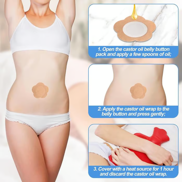 30pcs Castor Oil Pack Wrap For Belly Button