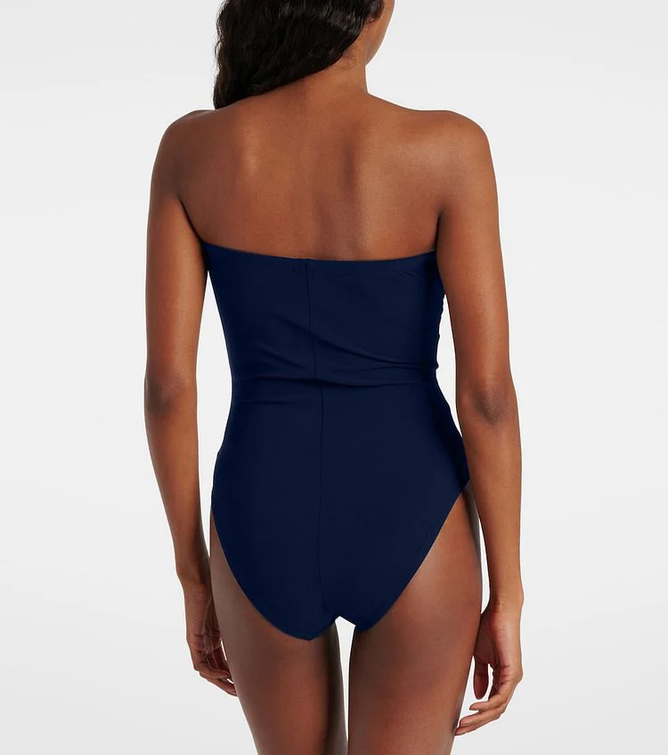 Contrast Color Floral One Piece Swimsuit