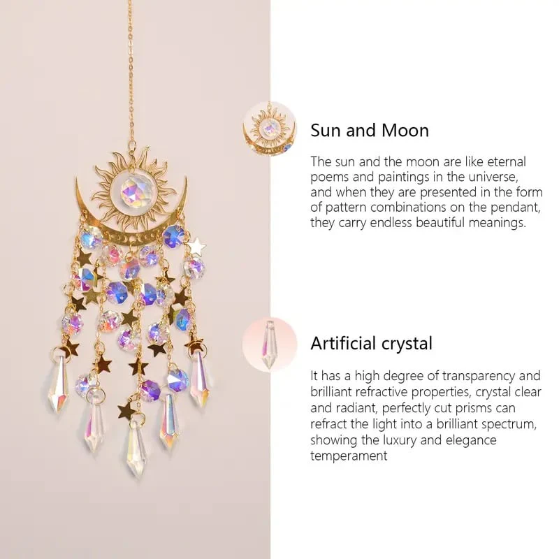 Crystal Solar Collector, Indoor And Outdoor Decoration For Windows, Bedroom, Patio And Garden