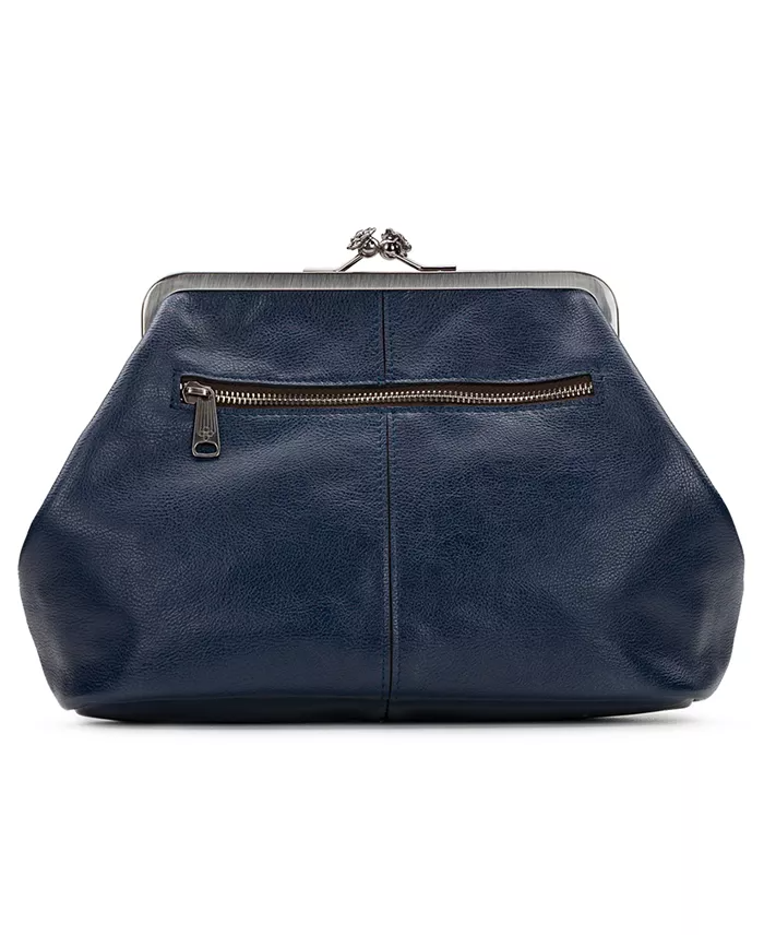 Classic Kiss-lock Closure Adorned Leather Bag