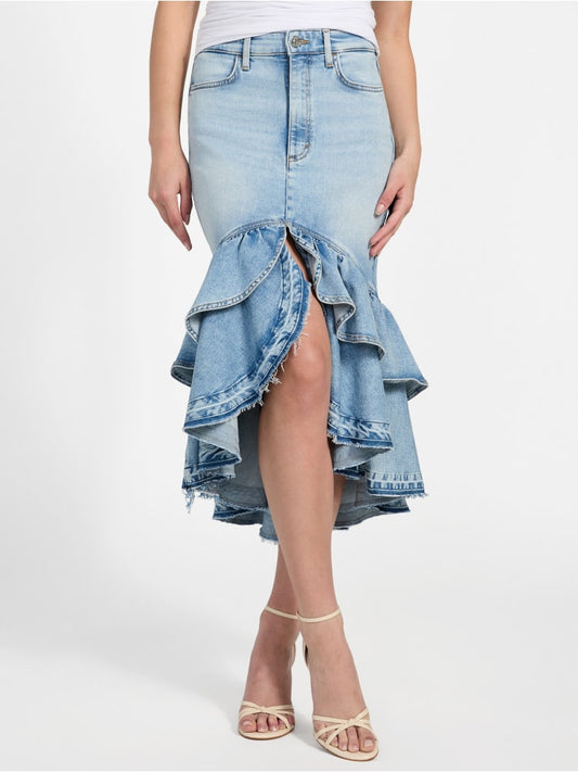 Denim Ruffled Skirt