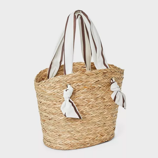 Scarf Basket Tote Handbag