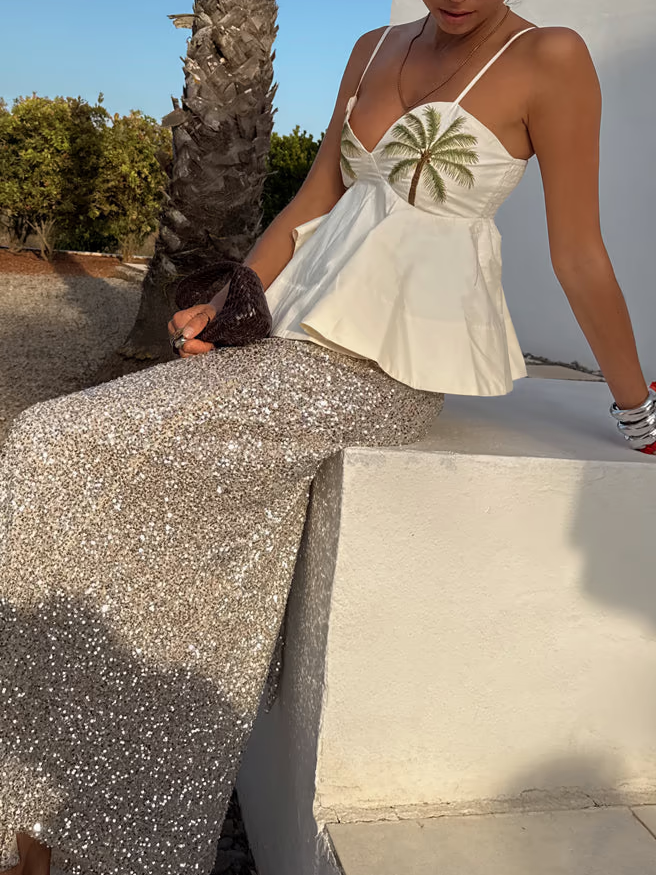 Sequin Maxi Wrap Skirt