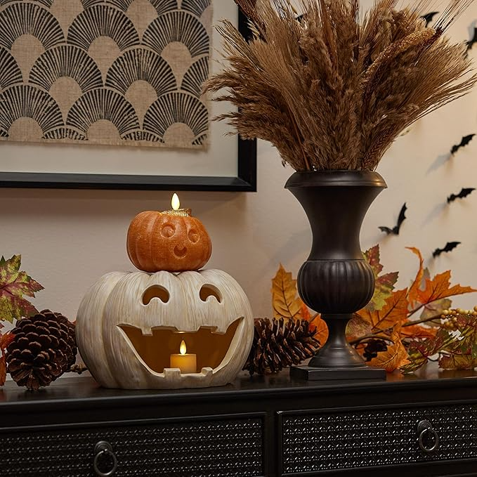 Jack-o'-Lantern Pumpkin Tealight Holder