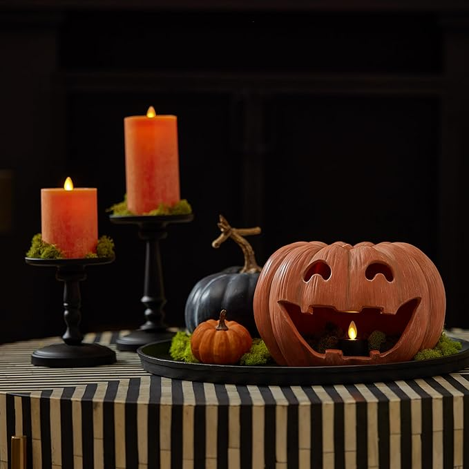 Jack-o'-Lantern Pumpkin Tealight Holder