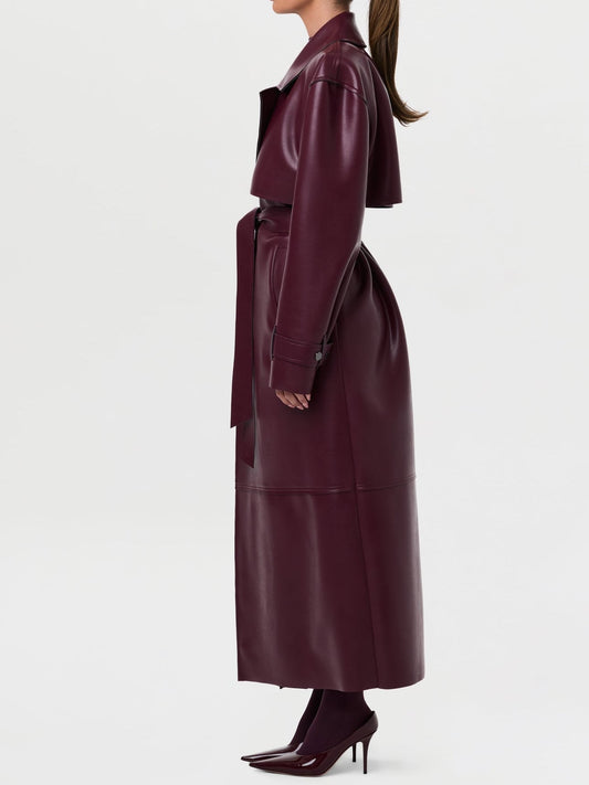 Vegan Leather Trench Coat