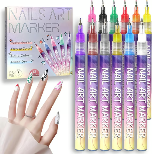 12 Colors Nail Art Pens Set