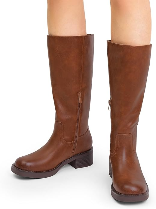 Womens Knee High Boots Square Toe