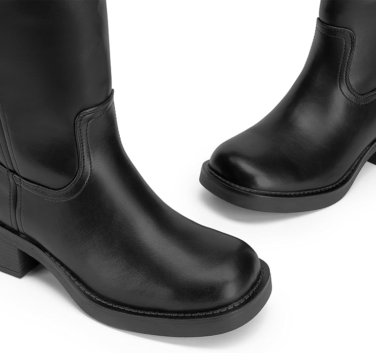 Womens Knee High Boots Square Toe