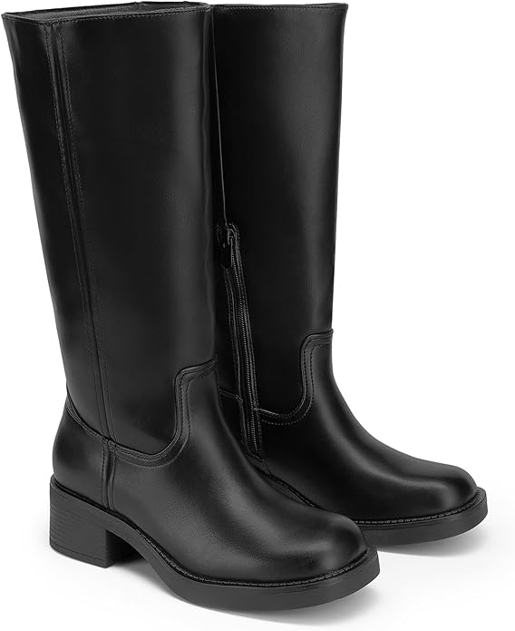 Womens Knee High Boots Square Toe