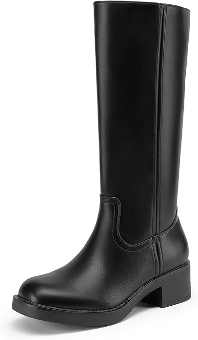 Womens Knee High Boots Square Toe