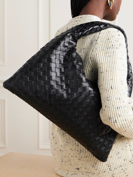 Large Leather And Denim Tote