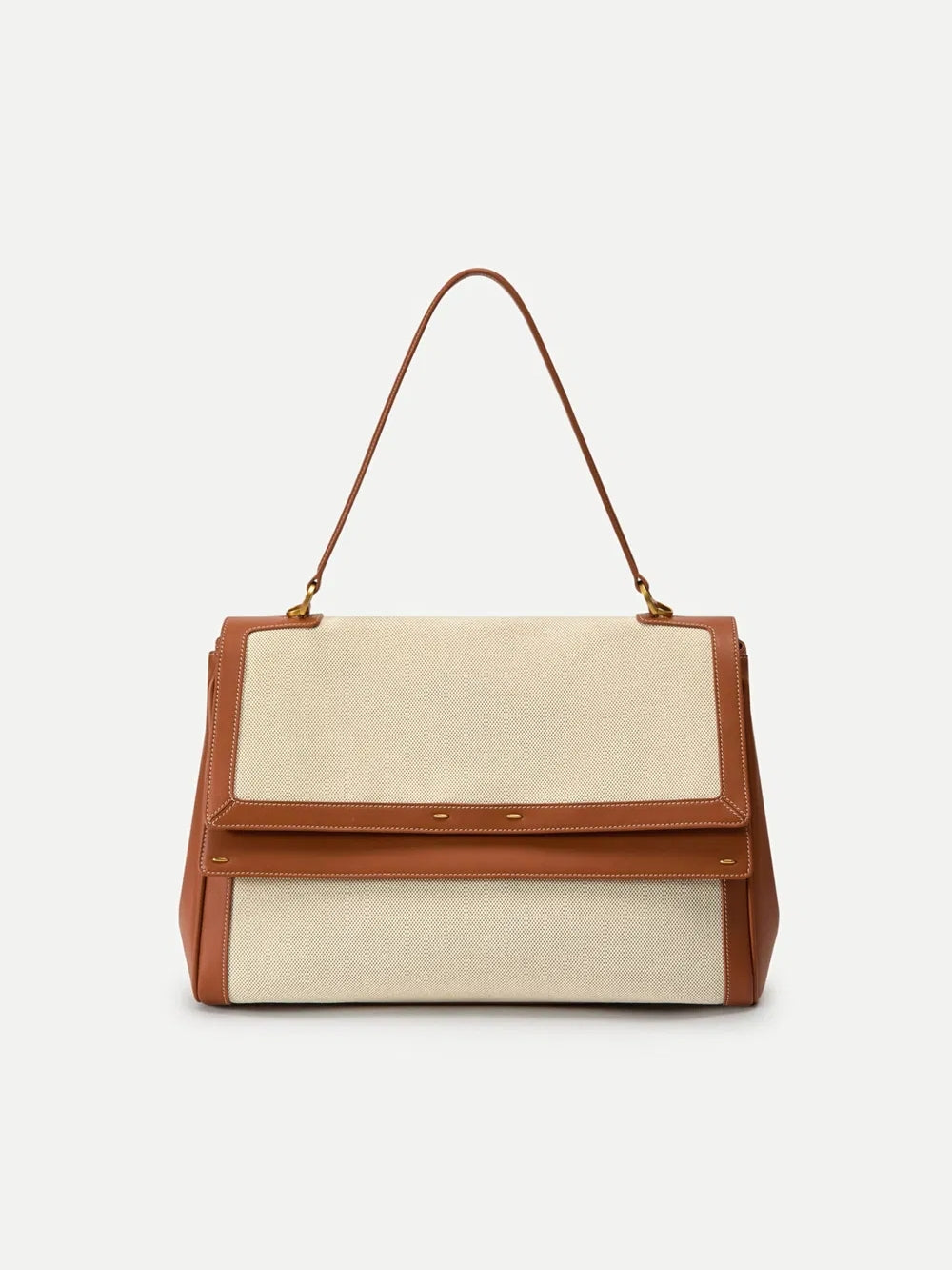 Double Flap Handbag In Calfskin Leather