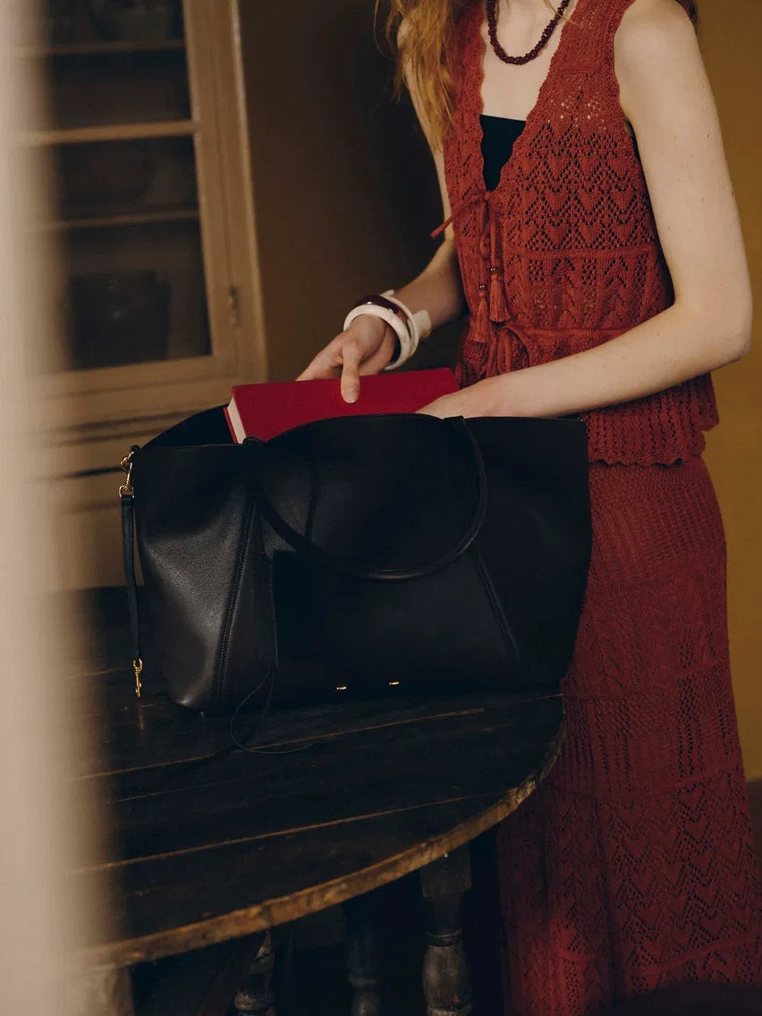 Convertible Tote Bag Large In Dutch Calfskin And Suede