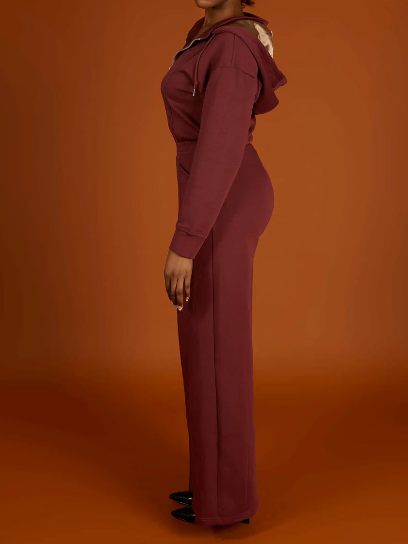 Hooded Zip Jumpsuit