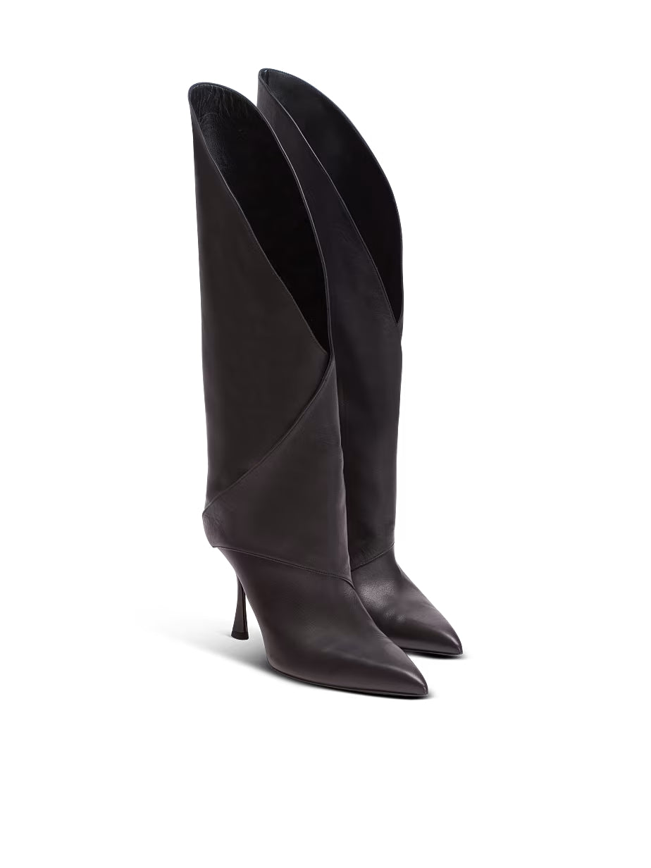 Twist Heeled Leather Boots