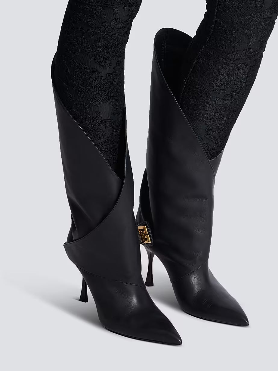 Twist Heeled Leather Boots