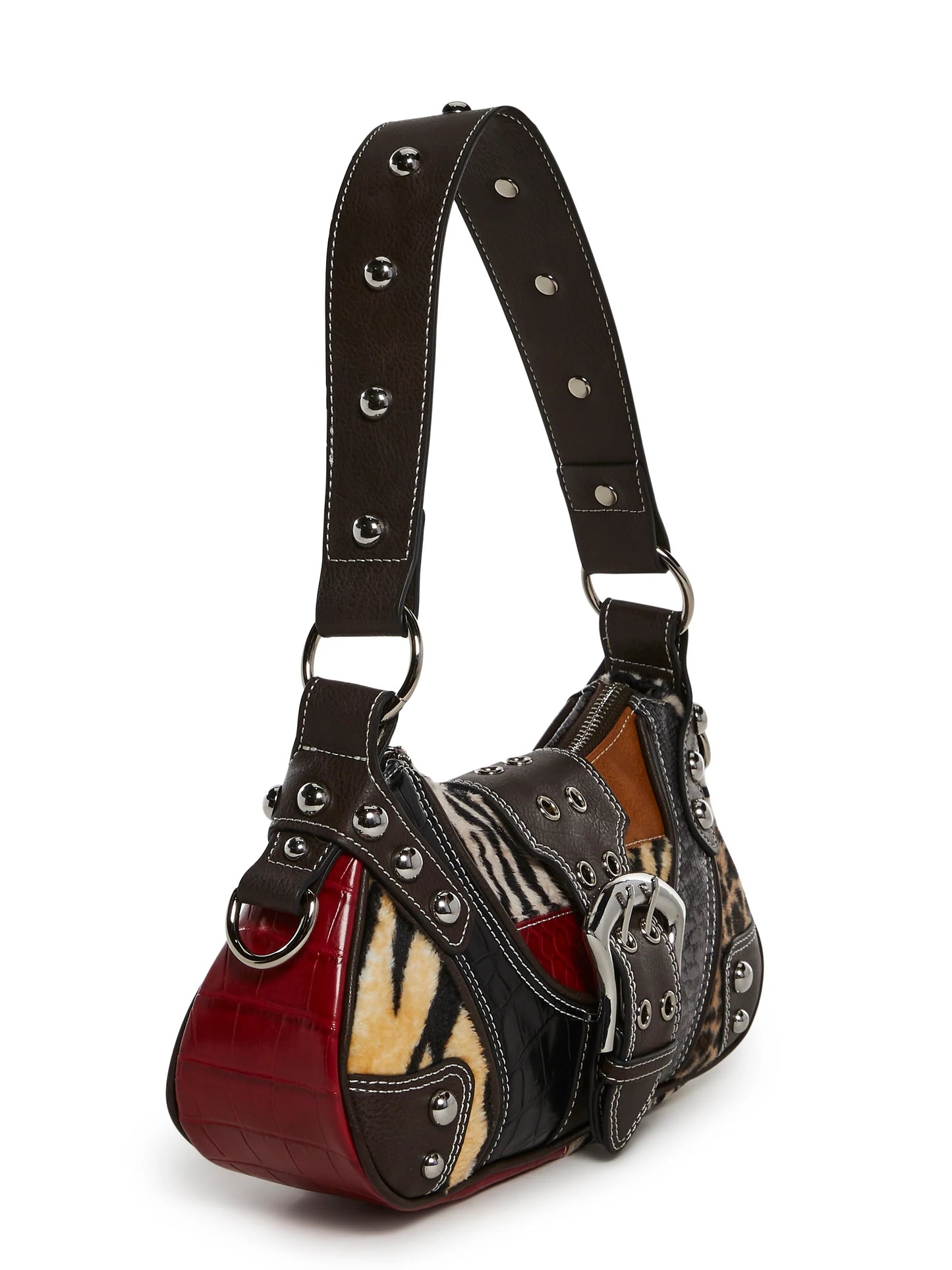 Leather Patchwork Shoulder Bag