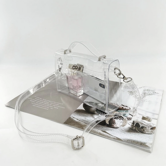Gold Clear Jelly Satchel Bag