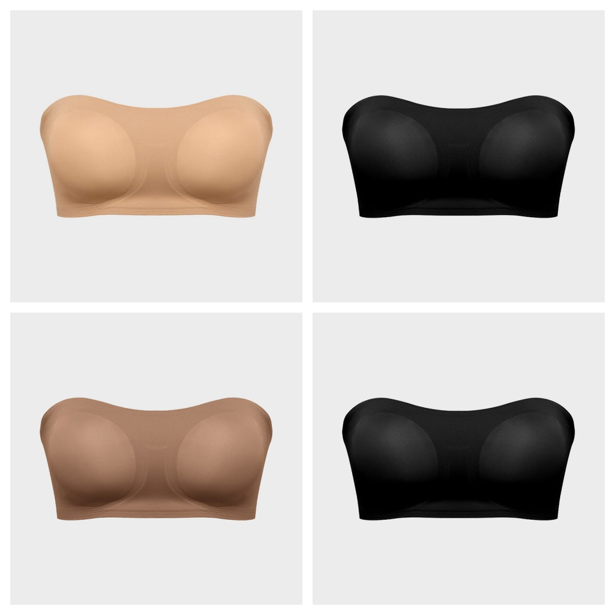 Non-Slip Crossover Side Hook Bandeau Bra