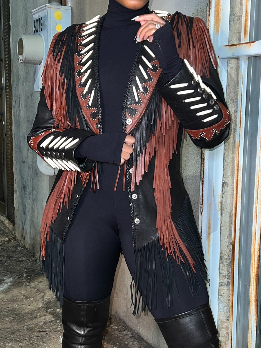Leather Fringe Jacket