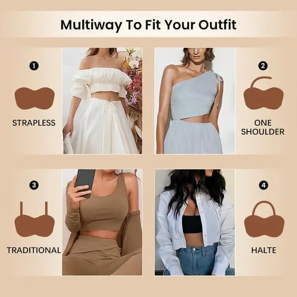 Full Support Convertible No-Slip Headband Bra