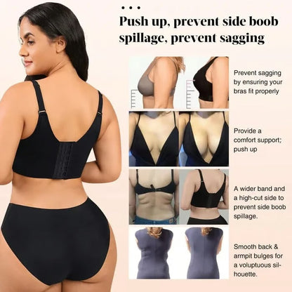 Fashion Bra with shapewear incorporated, gathered breasts,deep V bra